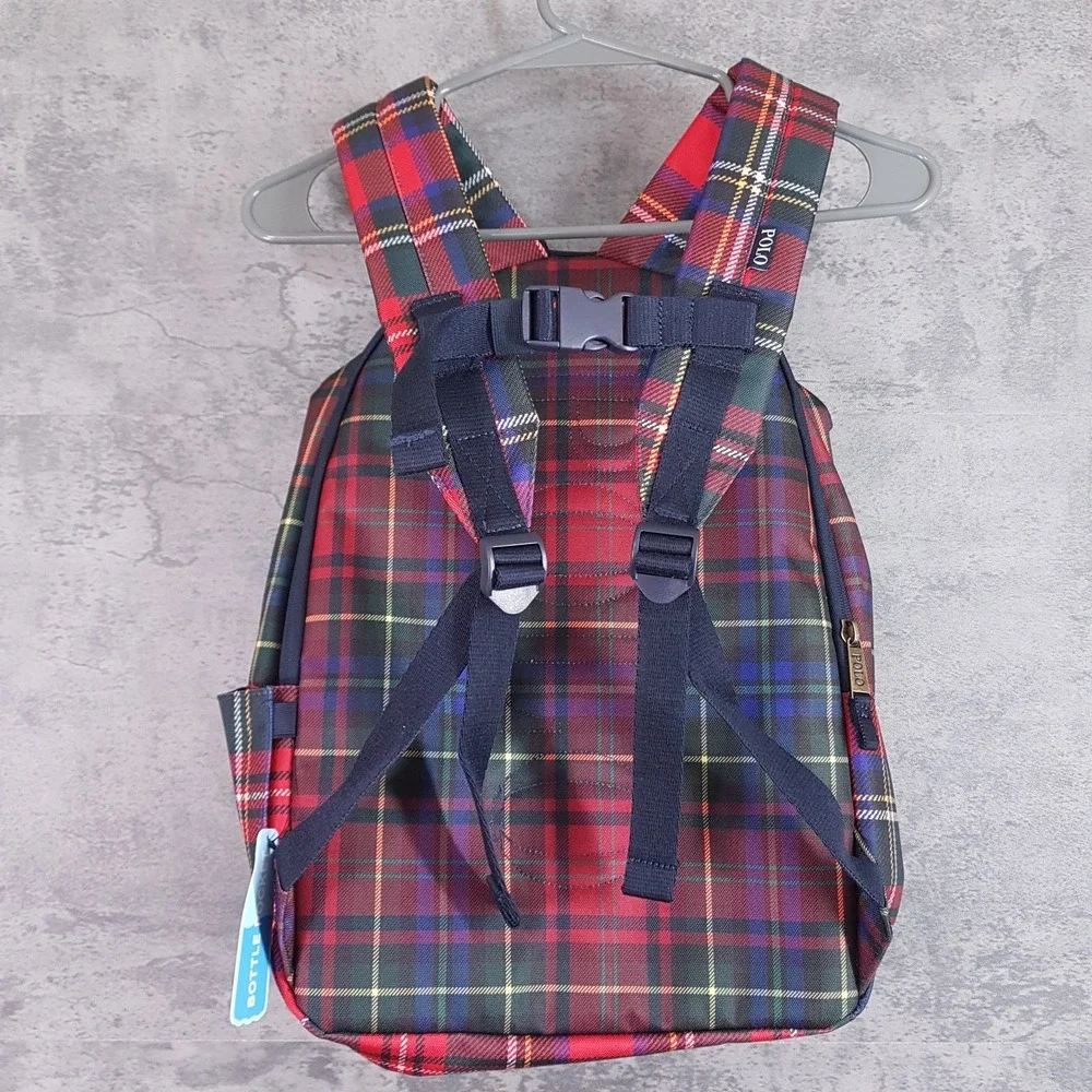 POLO Ralph Lauren Nordic Polo Bear Stewart‎ Plaid Backpack Laptop Bag Christmas
